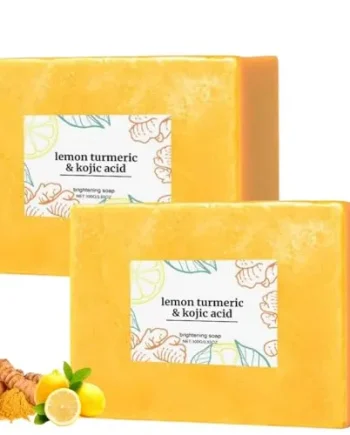 Scentric Glow Turmeric Kojic Soap, Lemon Turmeric & Kojic Soap, Lemon Turmeric Soap Bar for Face and Body, Moisturizing Deep Cleansing, for Women & Men