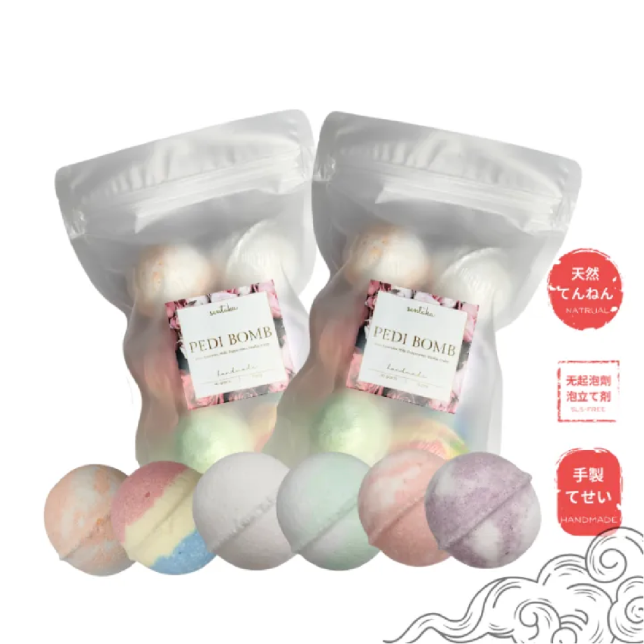 🌸SENTAKU🌸 Fizzy Foot Spa Pedi Bomb Pedicure Foot Ball Set 40g/6pcs