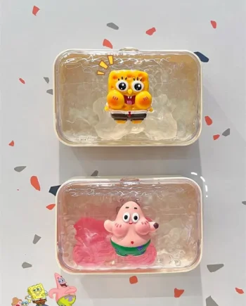 Drainage Double Layer Soap Dish Wall Mounted Cartoon Flip Cover High End Bathroom Accessories No Drilling Required Plastic Soap Box
