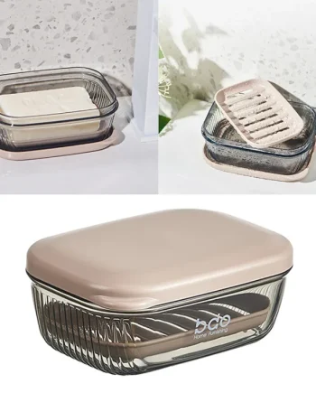Simple clamshell drain soap box home dormitory soap box bathroom storage box with cover transparent soap box